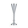 Elegant golden silver wedding flower vase with a tapered glass body and pedestal base