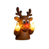 A humorous Santa Claus figure with antlers and a red nose, holding up glowing middle fingers as an LED night light for Christ