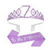 A purple tiara crown and sash set for a girl with a large letter Z decoration.