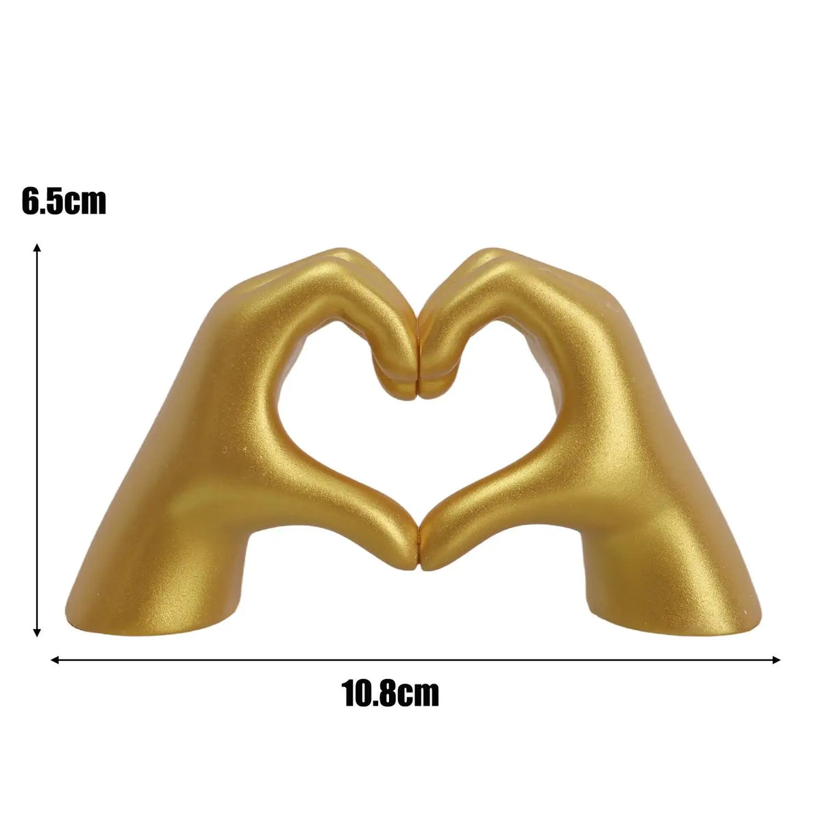 Gold heart shape sculpture made of hand-like forms for home decor and gifting
