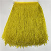 Bright yellow decorative beaded tassel fringe trim for curtains and DIY projects