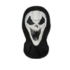 A black mesh balaclava mask featuring a realistic skull design.