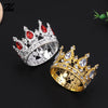 A set of miniature pearl tiara crowns, including a silver and a gold design, for cake toppers or hair accessories.