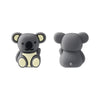 A pair of gray silicone bear-shaped plant beads for jewelry making and DIY crafts.