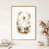 Canvas art print depicting Jesus as a shepherd in a misty, ethereal landscape.