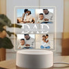 A personalized photo acrylic night light displaying a collage of family photos with the text Dad thank you for everything.