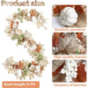 Artificial maple leaf garland featuring realistic pumpkins, high quality leaves, and clusters of berries for home decor