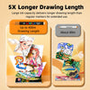 A set of acrylic marker pens demonstrating a 5x longer drawing length for extended use.