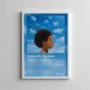 A canvas wall art print featuring Drake album cover artwork against a blue sky with white clouds.