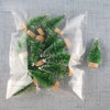 Set of 12 Snow-Flocked Mini Christmas Trees with Wooden Bases