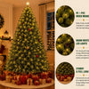 Classic Green Artificial Christmas Tree with Dual-Color LED Lights and Metal Stand