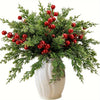Artificial Pine Branches with Red Berries (Set of 30)