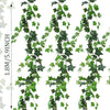 Green artificial ivy garland trailing vertically for home decor