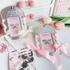 Silver lace PU card holder with butterfly charm and pink ribbon bow keychain
