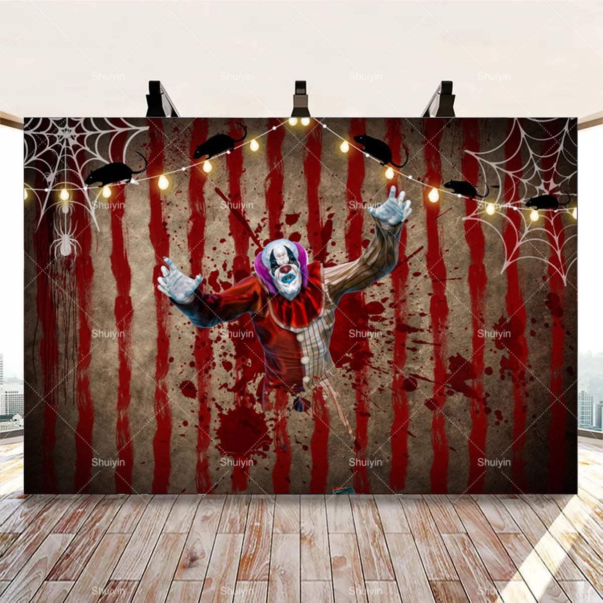 Evil Clown Circus Halloween Photography Backdrop