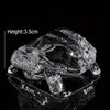 Clear crystal turtle desk ornament with a height of 3.5cm and dimensions up to 8cm.