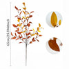 A bundle of artificial fall eucalyptus stems featuring various shades of orange and yellow leaves.