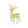 A golden deer head with antlers, an elegant bride and groom cake topper.