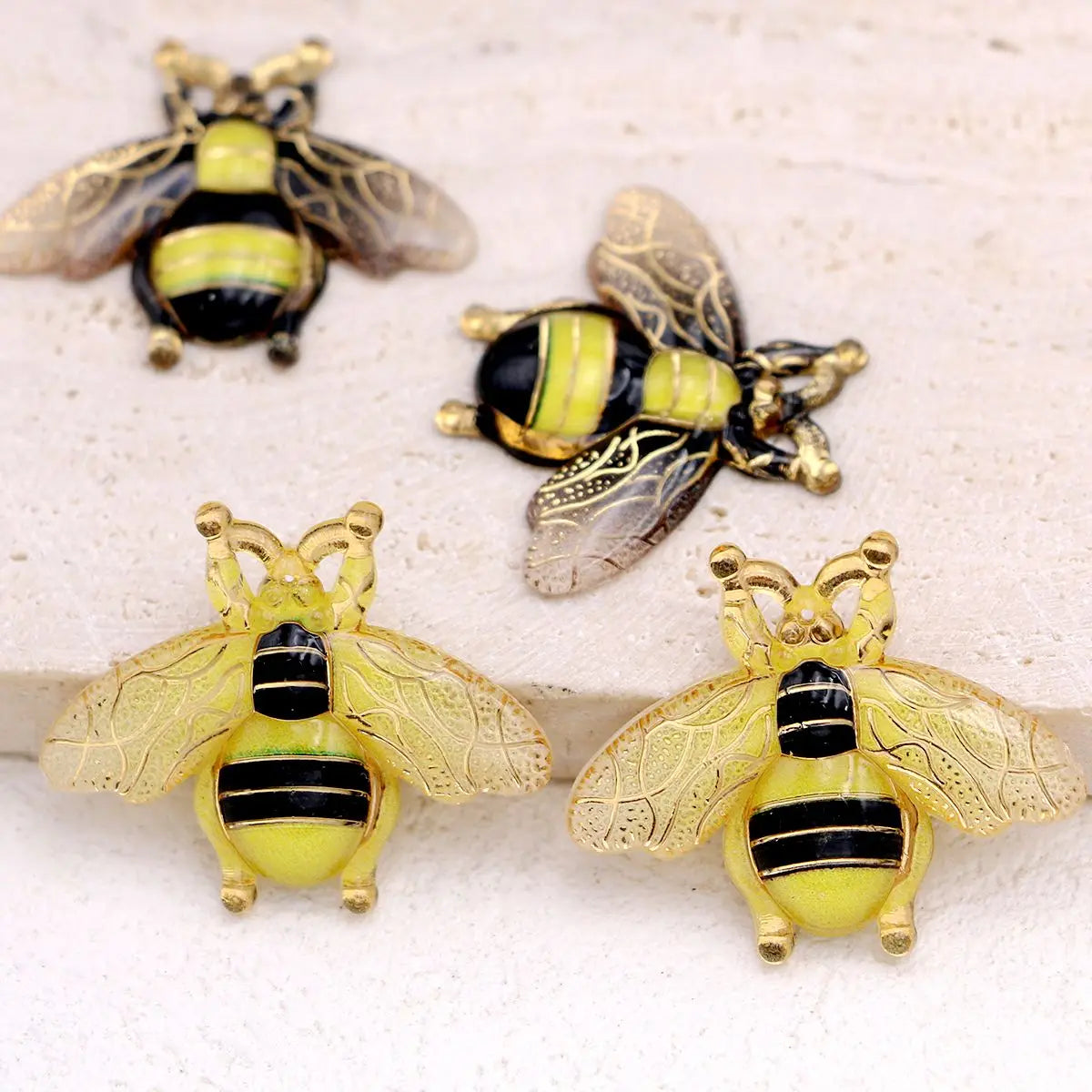 Lifelike Resin Bee Charms for Jewelry Making & DIY Crafts