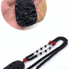 Amitabha Buddha Carved Obsidian Pendant Necklace