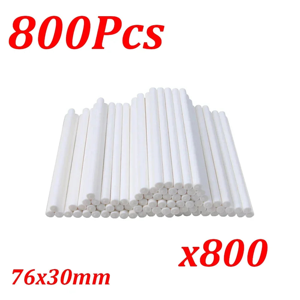 800 pieces of white paper lollipop sticks measuring 76x30mm
