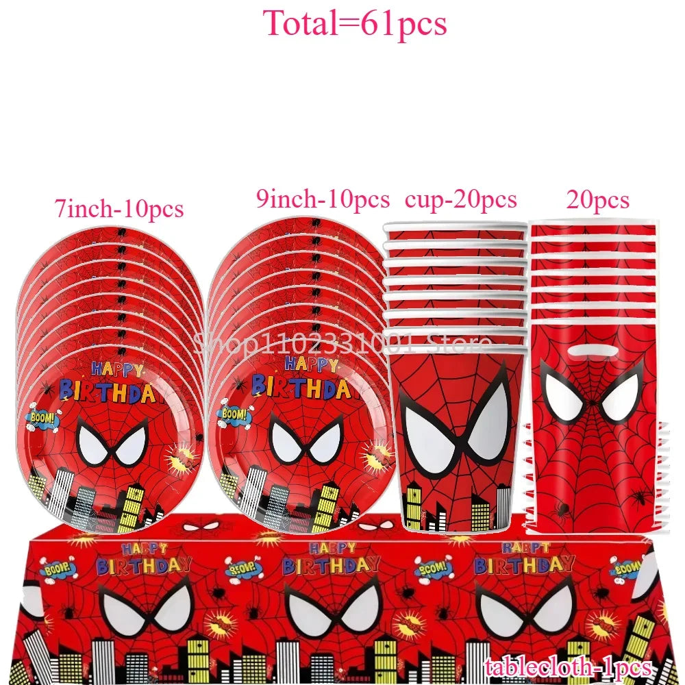 Superhero Birthday Party Tableware and Decoration Kit