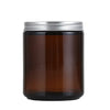 Amber glass candle jars with airtight metal lids