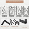 Set of four modern abstract female line art metal wall decor pieces showing detail and ease to hang