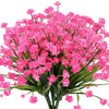A vibrant bouquet of pink flowers, likely artificial greenery, bundled for home or event decor.
