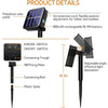 A black solar panel and string light assembly with various connection parts shown for outdoor lighting.