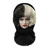 Realistic full-face cosplay mask featuring dark and blonde hair colors for Halloween