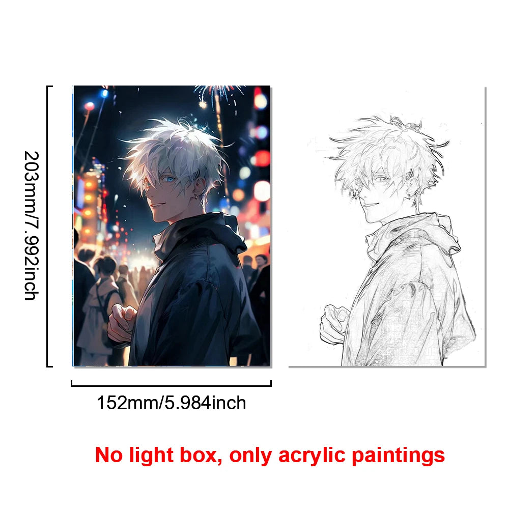 Anime Satoru Gojo LED Lighted Photo Frame with Three Color Modes