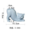Light blue cartoon cat succulent planter featuring a sleeping tail design.