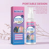 A bottle of Jue Fish Anti-Static Clothes Spray with a pink label and purple packaging.