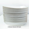 A stack of white disposable paper food trays, measuring 4.5cm x 12cm x 16.5cm.