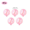 A set of five pink mermaid tail cake toppers featuring seashell and sea star decorations.