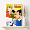 Canvas wall art featuring characters Gon, Killua, and Hisoka from Hunter x Hunter in a vibrant illustration.