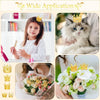 A collection of mini pearl crown cake toppers and decorations for weddings and birthdays.