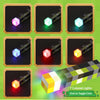 A set of seven colored lights displayed in pixel art format, showing various colors and light effects.