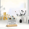 Acrylic desk sign with a positive message reminding the user they are enough and to be kinder to themselves