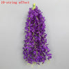 A purple 10-string effect artificial wisteria hanging flower garland.