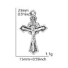 A silver cross charm with a bail, measuring 23mm in length and weighing 1.1g.
