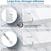 Clear acrylic floating shelf with wall mount shown in various installation methods