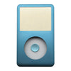 A light blue iPod Classic front faceplate with a circular replacement clickwheel visible.