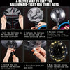 A six-step guide showing how to keep a balloon air-tight for three days using an inflating device.