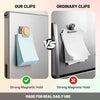 Comparison of strong magnetic clips versus ordinary clips for fridge and whiteboard use