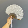 Vintage Lace Folding Hand Fan with Tassels