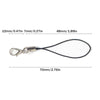 Silver lobster clasp lanyard straps with adjustable length and black cord.