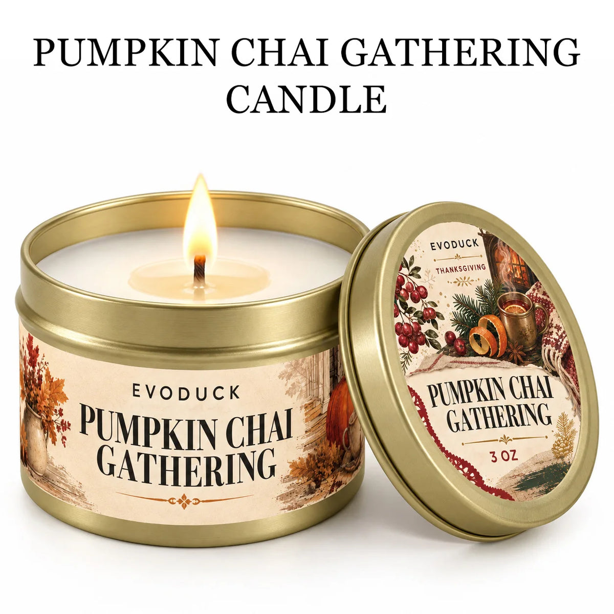 Orange Loaf Scented Candle Set in Gold Tins (4-Pack)
