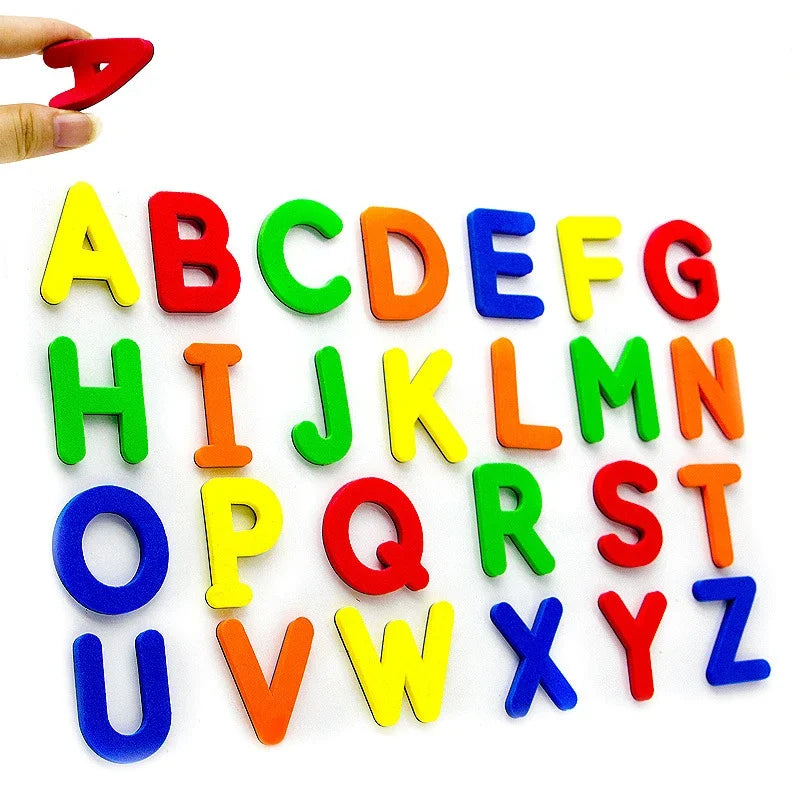 A to Z magnetic alphabet letters for fridge educational toy set displayed on a white background